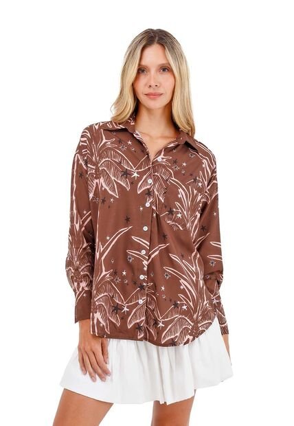 Camisa Boyfriend Haven Palmeras Café Mercedes Campuzano