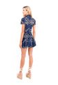 Vestido Corto Luna Palmeras Azul Mercedes Campuzano de Mercedes Campuzano
