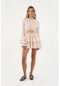 Vestido Corto Auraluna Beige Mercedes Campuzano de Mercedes Campuzano