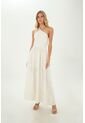 Vestido Largo Regine Beige Mercedes Campuzano de Mercedes Campuzano