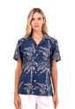 Camisa Wonder Palmeras Azul Mercedes Campuzano de Mercedes Campuzano