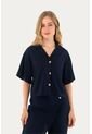 Camisa Matilde Azul Oscuro Mercedes Campuzano de Mercedes Campuzano
