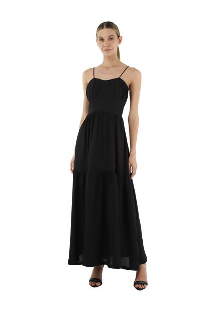 Vestido Largo Reese Negro Mercedes Campuzano