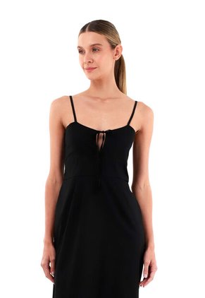 Vestido Largo Serena Negro Mercedes Campuzano