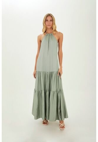 Vestido Largo Luzia Verde Mercedes Campuzano Mercedes Campuzano