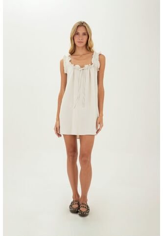 Vestido Corto Deena Marfil Mercedes Campuzano Mercedes Campuzano