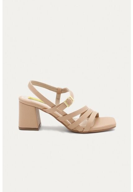 Sandalia Tacón Lia Beige Mercedes Campuzano
