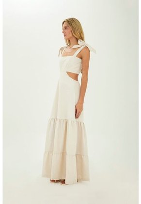 Vestido Largo Muse Beige Mercedes Campuzano