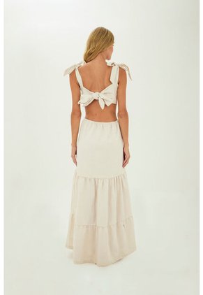 Vestido Largo Muse Beige Mercedes Campuzano