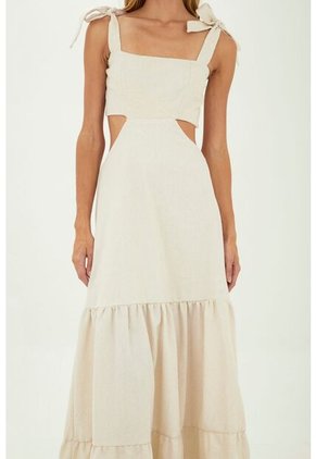 Vestido Largo Muse Beige Mercedes Campuzano