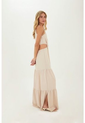 Vestido Largo Sophie Beige Mercedes Campuzano