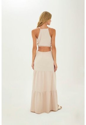 Vestido Largo Sophie Beige Mercedes Campuzano