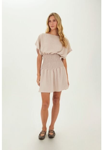 Vestido Corto Phoebe Beige Mercedes Campuzano