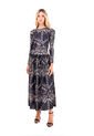 Vestido Largo Boheme Palmeras Negro Mercedes Campuzano de Mercedes Campuzano