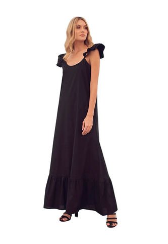 Vestido Largo Negro Para Mujer Miranda Mercedes Campuzano Mercedes Campuzano