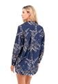 Camisa Boyfriend Haven Palmeras Azul Mercedes Campuzano de Mercedes Campuzano