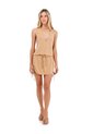 Vestido Corto Sakku Beige Mercedes Campuzano de Mercedes Campuzano