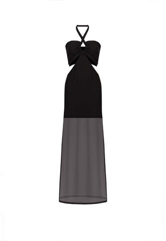 Vestido Largo Carlett Negro Mercedes Campuzano Mercedes Campuzano
