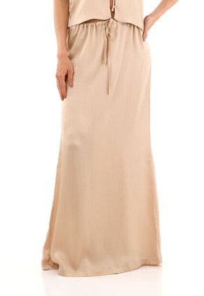 Falda Larga Brigitte Beige Mercedes Campuzano