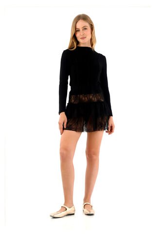 Falda Corta Solana Negro Mercedes Campuzano Mercedes Campuzano