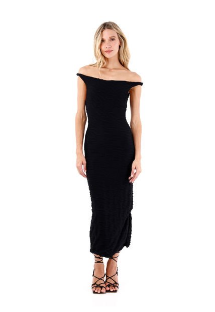 Vestido Largo Luz De Luna Negro Mercedes Campuzano