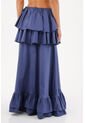 Falda Larga Brumelia Azul Oscuro Mercedes Campuzano de Mercedes Campuzano
