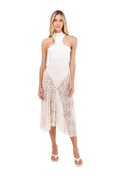 Falda Larga Palomino Beige Mercedes Campuzano