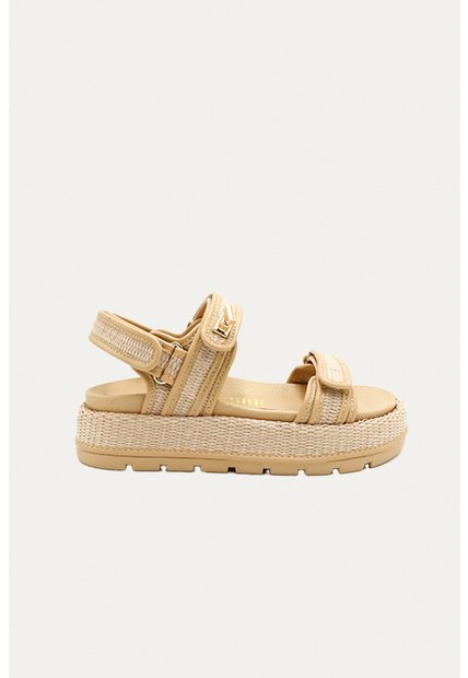 Sandalia Plataforma Lory Beige Mercedes Campuzano