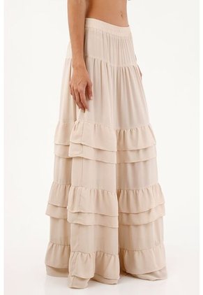 Falda Larga Julie Beige Mercedes Campuzano