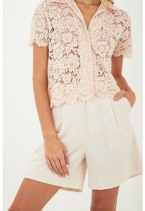 Camisa Steph Beige Mercedes Campuzano