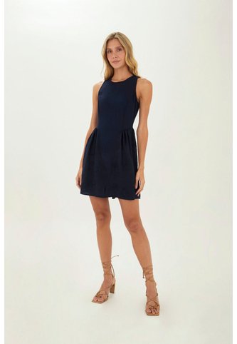 Vestido Corto Solene Azul Mercedes Campuzano Mercedes Campuzano
