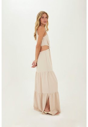 Vestido Largo Sophie Beige Mercedes Campuzano