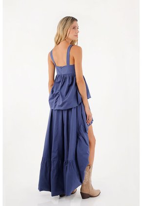 Vestido Largo Luvana Azul Oscuro Mercedes Campuzano