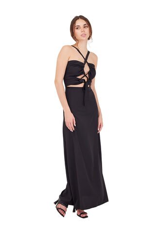 Vestido Largo Delirium Negro Mercedes Campuzano Mercedes Campuzano