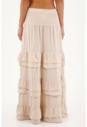 Falda Larga Julie Beige Mercedes Campuzano