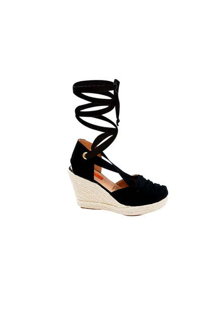 Spadrilla Plataforma Sole Negro Mercedes Campuzano