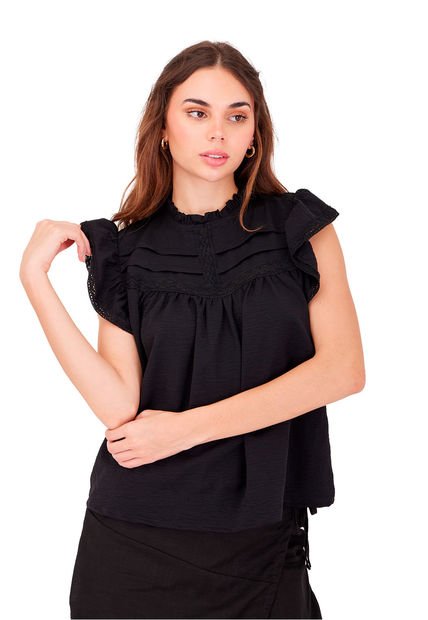Camisa Bliss Negro Mercedes Campuzano