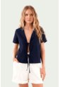 Camisa Cabo Azul Oscuro Mercedes Campuzano de Mercedes Campuzano