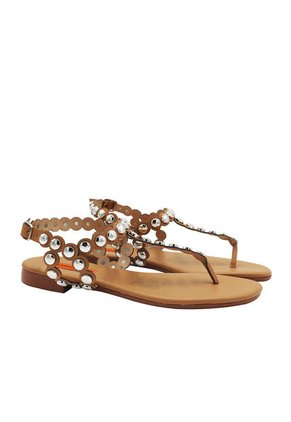 Sandalia Plana Halleck Beige Mercedes Campuzano