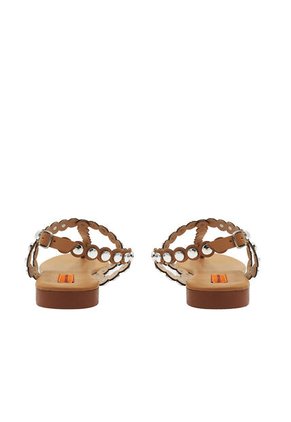 Sandalia Plana Halleck Beige Mercedes Campuzano