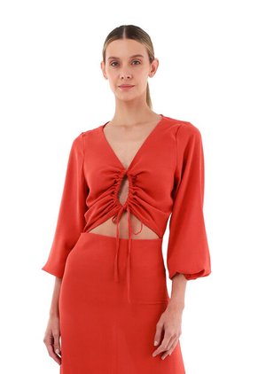 Vestido Largo Angelina Terracota Mercedes Campuzano