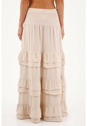 Falda Larga Julie Beige Mercedes Campuzano