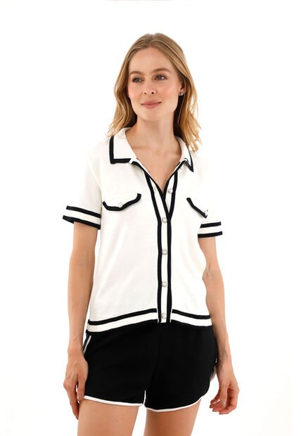 Camisa Tejida Cira Beige Mercedes Campuzano