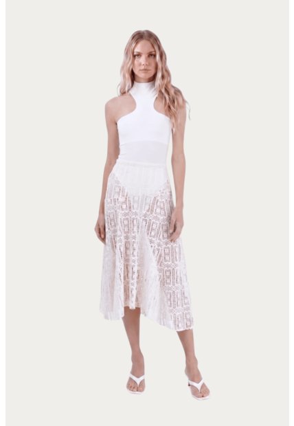 Falda Larga Palomino Beige Mercedes Campuzano