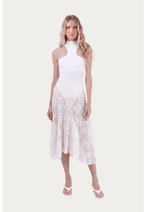 Falda Larga Palomino Beige Mercedes Campuzano
