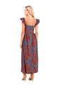 Vestido Largo Flora Palmeras Terracota Mercedes Campuzano de Mercedes Campuzano