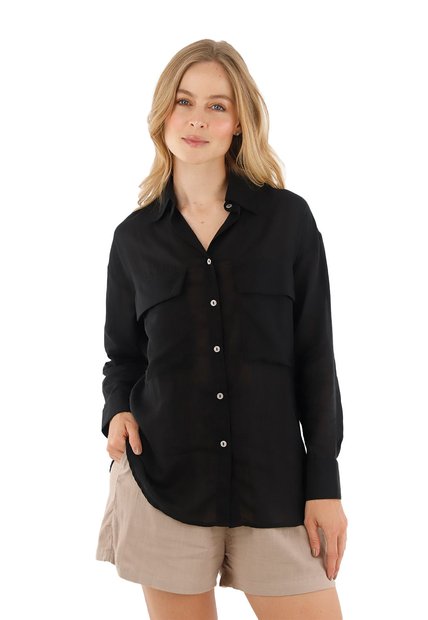 Camisa  Fleur Negro Mercedes Campuzano