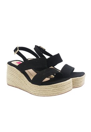 Spadrilla Plataforma Victoria Negro Mercedes Campuzano