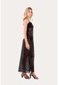 Vestido Largo Iku Negro Mercedes Campuzano de Mercedes Campuzano