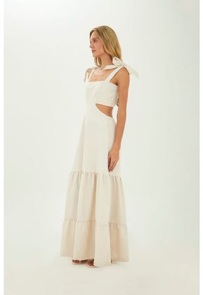 Vestido Largo Muse Beige Mercedes Campuzano